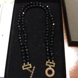 Heidi Daus Black Beaded Necklace and Bracelet